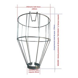 Pendente Luz Gaiola Arame 17x12 P/ Lâmp. Diversas Fio 10mts - 2