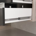 Ver imagem 5 de Conjunto Gabinete Banheiro Completo Prisma 80cm Madeirado / Preto com Tampo de Vidro