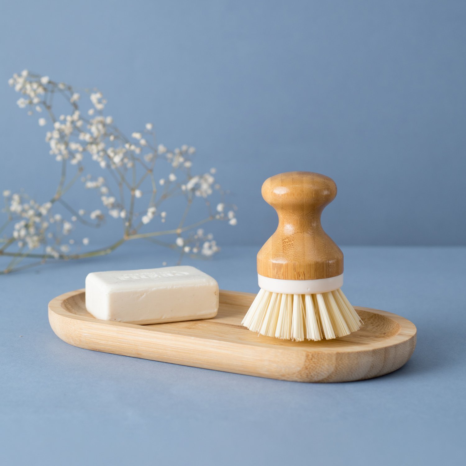 Escova de limpeza redonda com pega de bambu - Oikos - 6