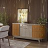 Aparador Buffet Monaco 4 Portas 2 Gavetas Cor Fendi Naturale - Madetec - 5