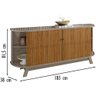 Aparador Buffet Monaco 4 Portas 2 Gavetas Cor Fendi Naturale - Madetec - 3