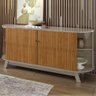 Aparador Buffet Monaco 4 Portas 2 Gavetas Cor Fendi Naturale - Madetec - 6