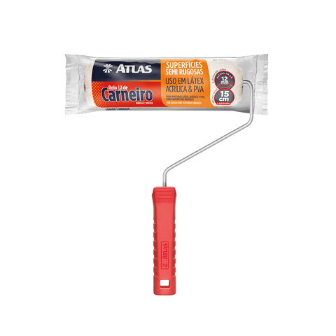 Rolo Lã Carneiro 328/15 15cm com Cabo Atlas