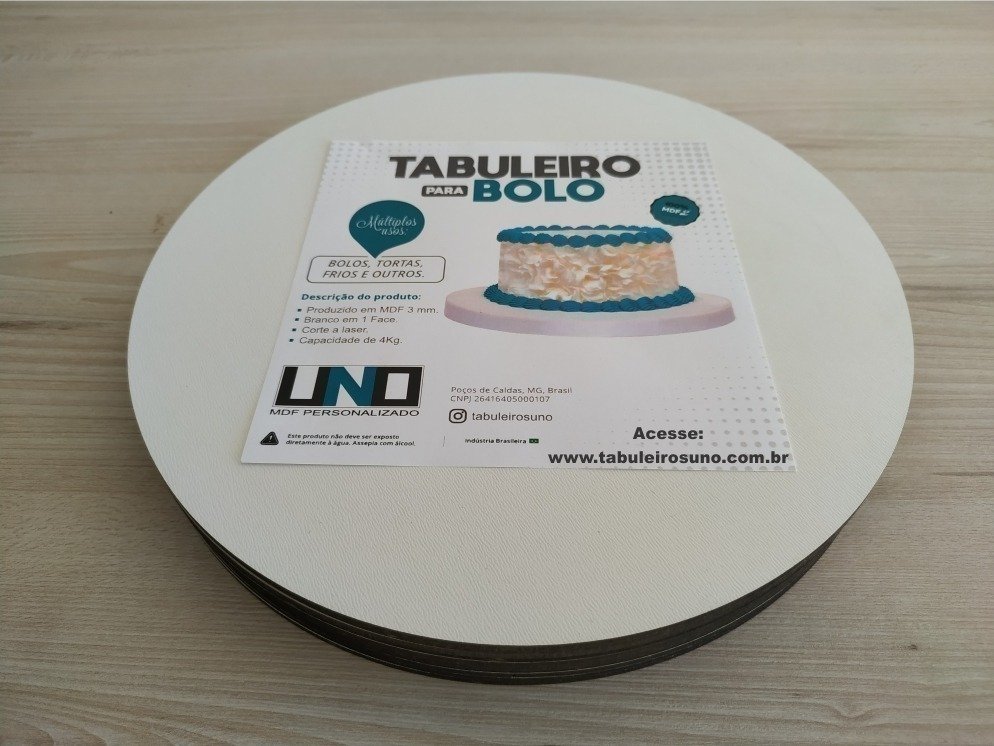 Cake Board Para Confeitaria em Mdf 1 Face Branco 31 Cm Com 50 Atacado - 4