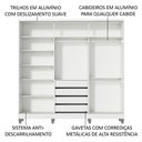Ver imagem 3 de Guarda Roupa Casal 100% Mdf Madesa Zurique 3 Portas de Correr de Espelho com Pés - Branco