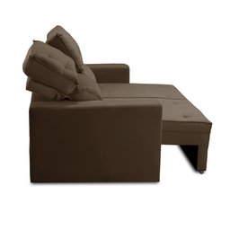Sofá Retrátil e Reclinável 3 lugares com Molas 1,80m Lais Suede Marrom Adonai Estofados - 7
