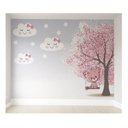 Ver imagem 1 de Papel de Parede Gatinha Árvore Rosa Infantil para Quarto de Bebê M² Pp58