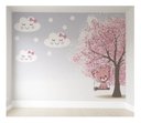 Ver imagem 1 de Papel de Parede Gatinha Árvore Rosa Infantil para Quarto de Bebê M² Pp58