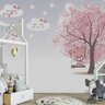 Papel de Parede Gatinha Árvore Rosa Infantil para Quarto de Bebê M² Pp58 - 4