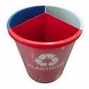 Ver imagem 1 de Lixeira Mix 25 Litros Coleta Seletiva com 3 Divisões Cor:azul/vermelho/cinza