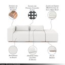 Ver imagem 3 de Sofá Versátil Sala de Estar Atlanta 298cm Modulado Bouclê Branco G52 - Gran Belo