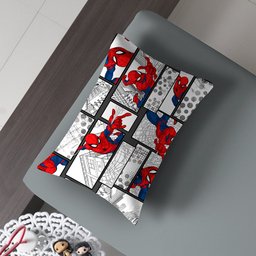 Jogo de Cama Solteiro Portallar Malha Misto 2pçs Spider Quadrinhos Cinza - 2