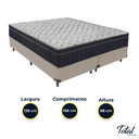 Ver imagem 3 de Cama Box Bipartido Casal Bege e Colchão Airtech 150 D45 Ortobom