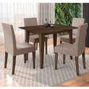 Ver imagem 1 de Conjunto Sala de Jantar Retangular Mesa Kate 120cm e 04 Cadeiras Jade Poliman Móveis