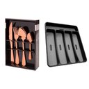 Ver imagem 1 de Faqueiro Inox Rose Suporte Talheres 29cm 25 Peças