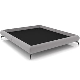 Cama Casal King Base Box Pés de Ferro Estilo Industrial 210cm Otto P05 Veludo Cinza - Lyam Decor - 1