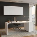 Ver imagem 5 de Mesa Escritório com Balcão Lateral e Armários Aéreos 170cm Branco F5 Office