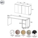 Ver imagem 2 de Mesa Escritório com Balcão Lateral e Armários Aéreos 170cm Branco F5 Office