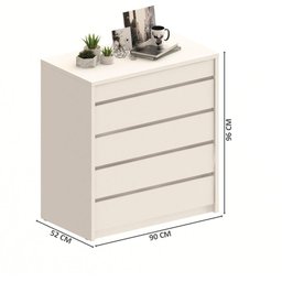 Comoda Com Porta Joias 5 Gavetas Branco Casa D - 4