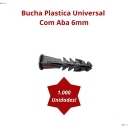 Bucha Plastica Sem Parafuso Com Aba Anel 6Mm Com 1000 Unid - 5