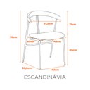 Ver imagem 3 de Cadeira Escandinavia Base Champagne Assento em Couro Ecológico (PU) e Base Aço Carbono - Caramelo