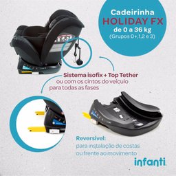 Cadeirinha de Carro Holiday FX com Isofix Infanti 0 a 36kg Grey Brave - 2