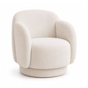 Ver imagem 1 de Poltrona Decorativa Oliva Base Giratória Linho Off White - Sallar Home
