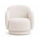 Ver imagem 5 de Poltrona Decorativa Oliva Base Giratória Linho Off White - Sallar Home