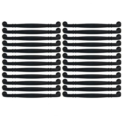 Kit 24 Puxadores para Móveis Alça Preto Fosco 1767 Grenade Armários Gavetas