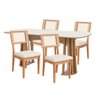 Kit Mesa Oval 4 Cadeiras de Jantar Tela 100% Mdf Branco/bege Dalla Costa - 5
