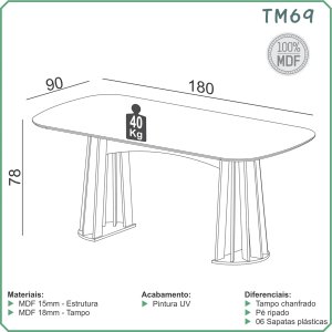 Kit Mesa Oval 4 Cadeiras de Jantar Tela 100% Mdf Branco/bege Dalla Costa