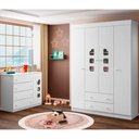 Ver imagem 2 de Guarda Roupa Infantil Lina 147cm 100% Mdf Branco Brilho - Sallar Home