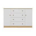 Ver imagem 3 de Cômoda Infantil 125cm 2 Portas e 4 Gavetas Encanto Multimóveis Mp4450 Madeirado/branco Madeirado/