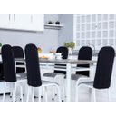 Ver imagem 2 de Kit 4 Capas Encosto de Cadeira de Ferro Tubular Cozinha e Jantar Malha Helanca Elástica:preta