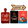 Kit 4 Placas Decorativas Frases Café Cozinha Gourmet - 1