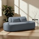 Ver imagem 2 de Sofá Orgânico Horizonte 3 Lugares 180cm Bouclé Azul Claro - Nexta Casa