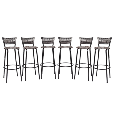 Kit 6 Banquetas Alta para Cozinha Junco Degradê Bancada Bistrô Balcão Ilhas Área Gourmet Piscina