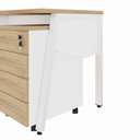 Ver imagem 5 de Mesa Escrivaninha 120cm x 60cm Tampo Chanfrado e Gaveteiro Móvel com 4 Gavetas F5 Office Cor:Macad