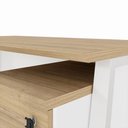 Ver imagem 6 de Mesa Escrivaninha 120cm x 60cm Tampo Chanfrado e Gaveteiro Móvel com 4 Gavetas F5 Office Cor:Macad