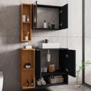 Ver imagem 3 de Gabinete para Banheiro com Cuba e Espelho Siesta B02 Preto Fosco Naturalle - Lyam Decor