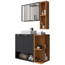 Ver imagem 6 de Gabinete para Banheiro com Cuba e Espelho Siesta B02 Preto Fosco Naturalle - Lyam Decor