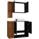 Ver imagem 7 de Gabinete para Banheiro com Cuba e Espelho Siesta B02 Preto Fosco Naturalle - Lyam Decor