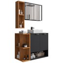 Ver imagem 1 de Gabinete para Banheiro com Cuba e Espelho Siesta B02 Preto Fosco Naturalle - Lyam Decor