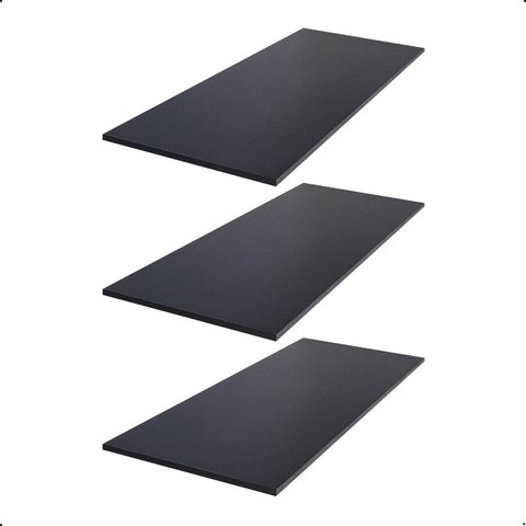 Kit 3 Prateleira Preta 80X40 Tampo Tabua Mdf  Organizadora Decoração Cozinha Quarto Banheiro Sala