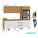 Ver imagem 3 de Cozinha Modulada Paris 5 Peças com Balcão 120cm Freijó/Branco