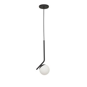 Pendente Angular/inclinado Preto Bola/globo Vidro Jabuticaba:preto