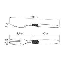 KIT - Jogo de Faca e Garfo Ipanema 48 Peças em Aço Inox Cabo Preto PTOP - Tramontina - 8