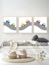 Ver imagem 1 de Kit 3 Quadros Decorativos Infantil Carros No6