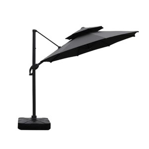 Ombrelone Lateral com Base 150 Lt Hdpe Belize Rivatti 300 Cm (larg) Aluminio Capa Poliéster Grafite