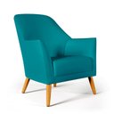 Ver imagem 2 de Kit 2 Poltronas Orion com Puff Quasar Suede Azul Turquesa Aradecor